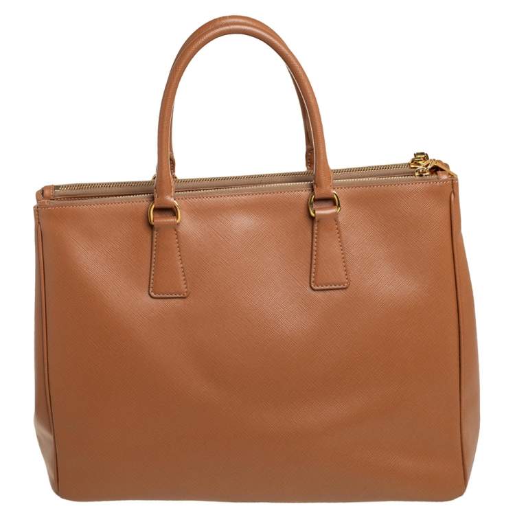 Pre Owned Prada Tan Saffiano Lux Leather Large Galleria Tote