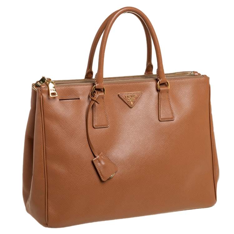 Pre Owned Prada Tan Saffiano Lux Leather Large Galleria Tote