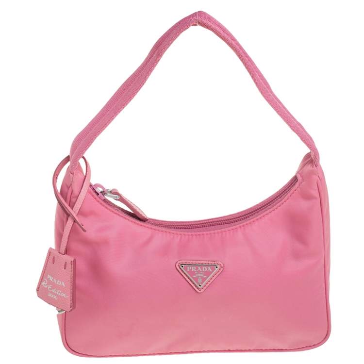 Pink Prada Re edition with crystals  Pink prada bag, Fancy bags, Prada  purses