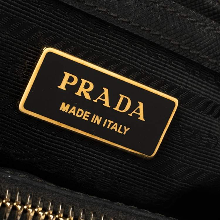 Pre Owned Prada Black Saffiano Leather Mini Galleria Tote