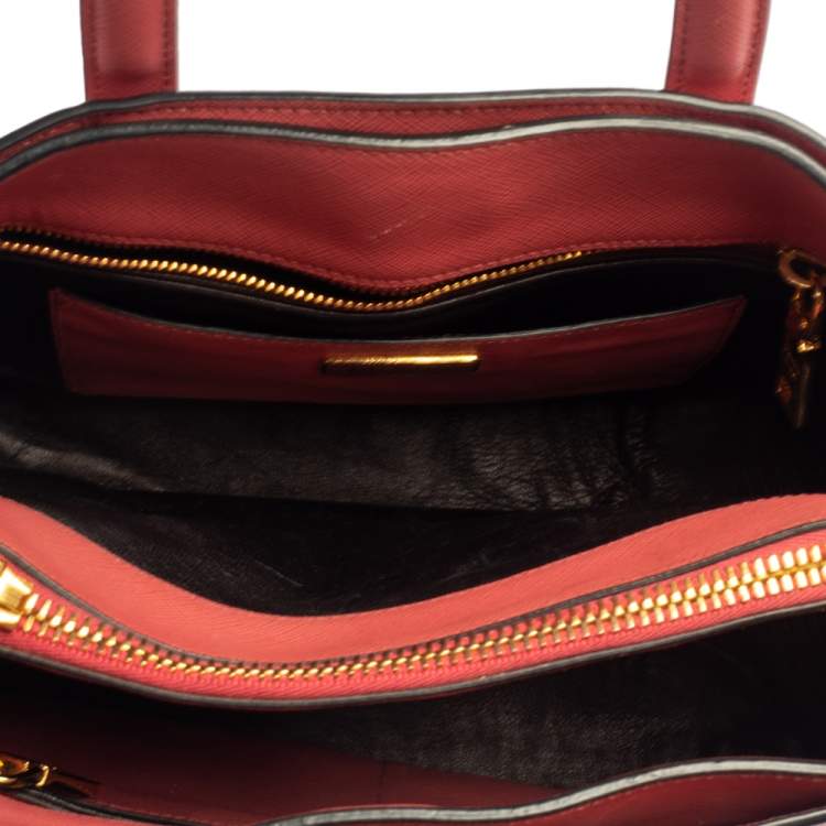 Pre Owned Prada Pink Saffiano Lux Leather Small Galleria Tote