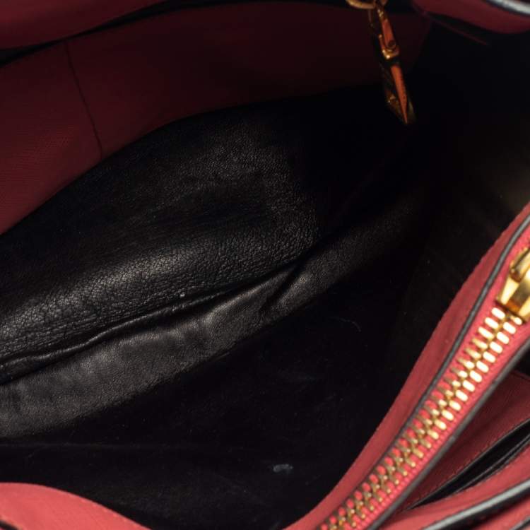 Pre Owned Prada Pink Saffiano Lux Leather Small Galleria Tote