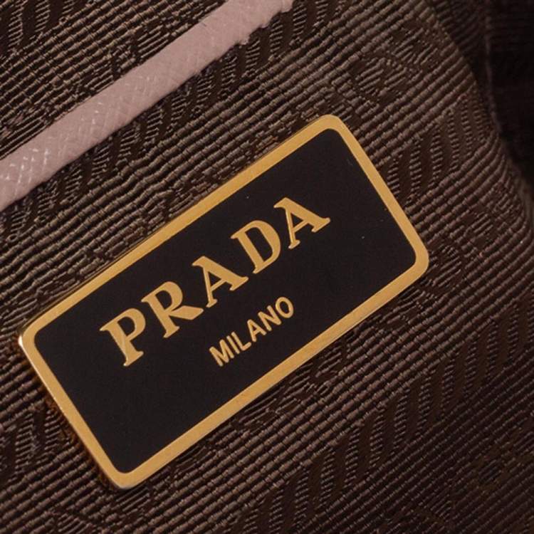 Pre Owned Prada Dusty Pink Saffiano Lux Leather Large Galleria Tote