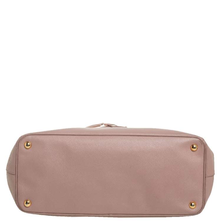 Pre Owned Prada Dusty Pink Saffiano Lux Leather Large Galleria Tote
