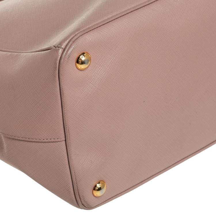 Pre Owned Prada Dusty Pink Saffiano Lux Leather Large Galleria Tote