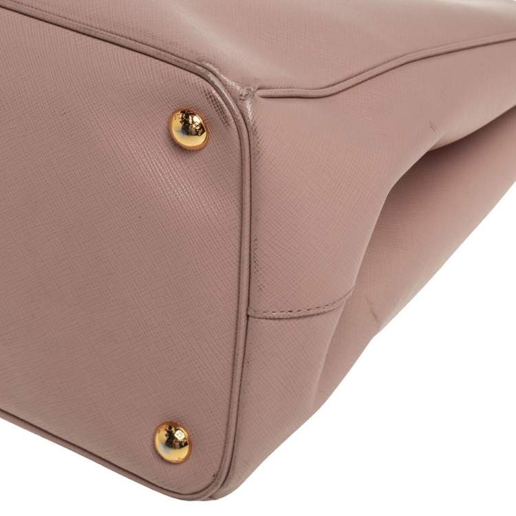 Pre Owned Prada Dusty Pink Saffiano Lux Leather Large Galleria Tote
