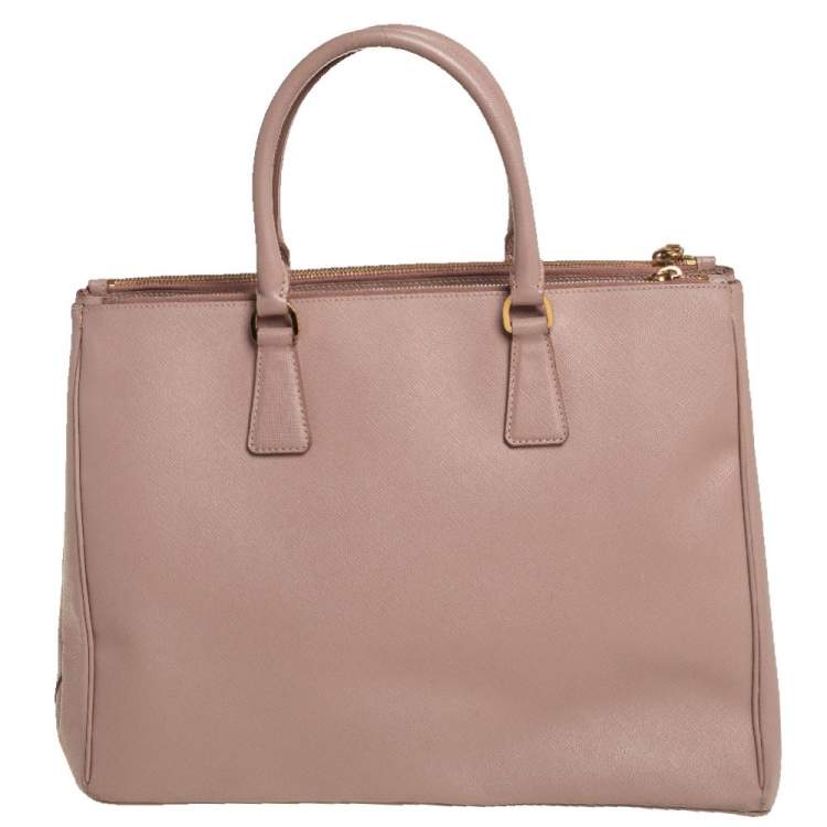 Pre Owned Prada Dusty Pink Saffiano Lux Leather Large Galleria Tote