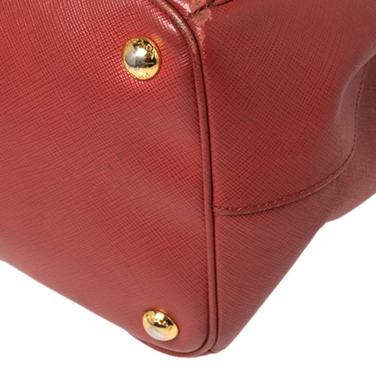 Pre Owned Prada Red Saffiano Lux Leather Large Galleria Tote