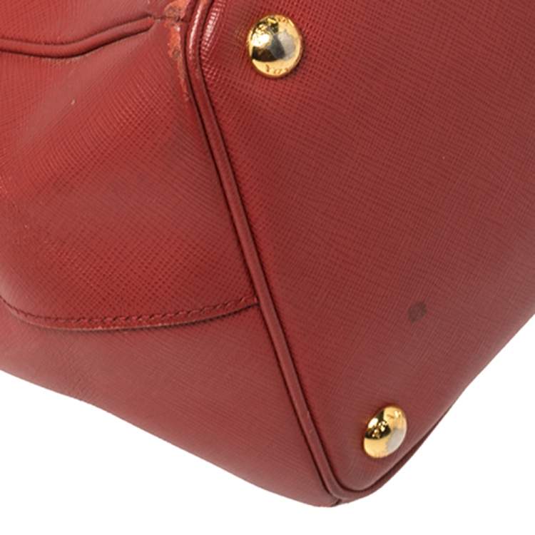 Pre Owned Prada Red Saffiano Lux Leather Large Galleria Tote
