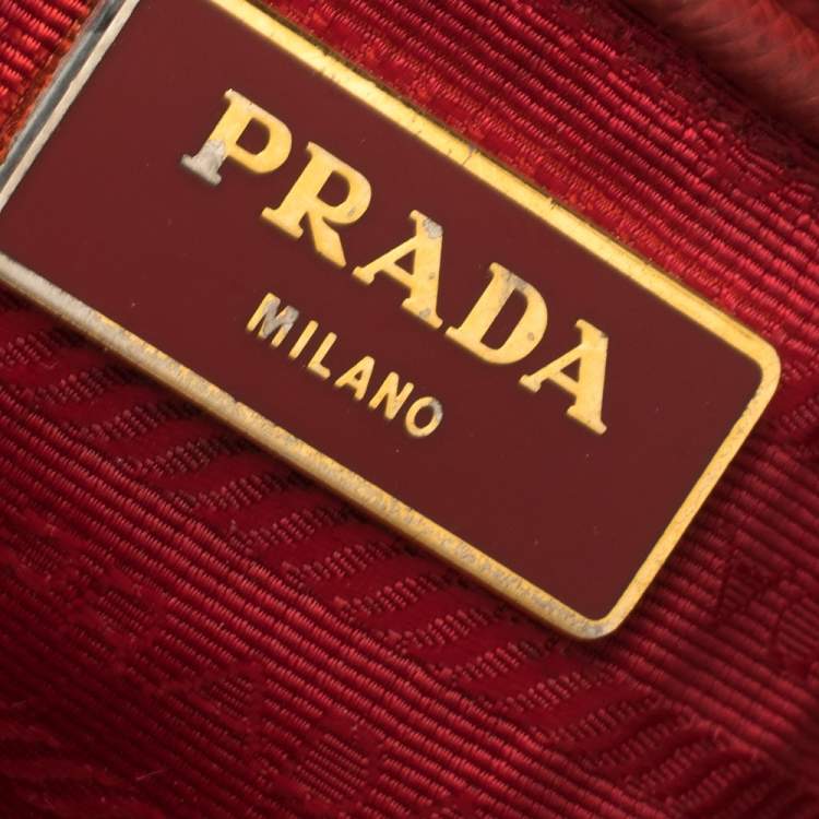 Pre Owned Prada Red Saffiano Lux Leather Large Galleria Tote