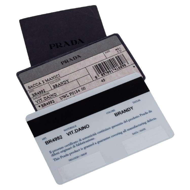 Pre Owned Prada Brown Vitello Daino Leather Sacca 2 Manici Hobo