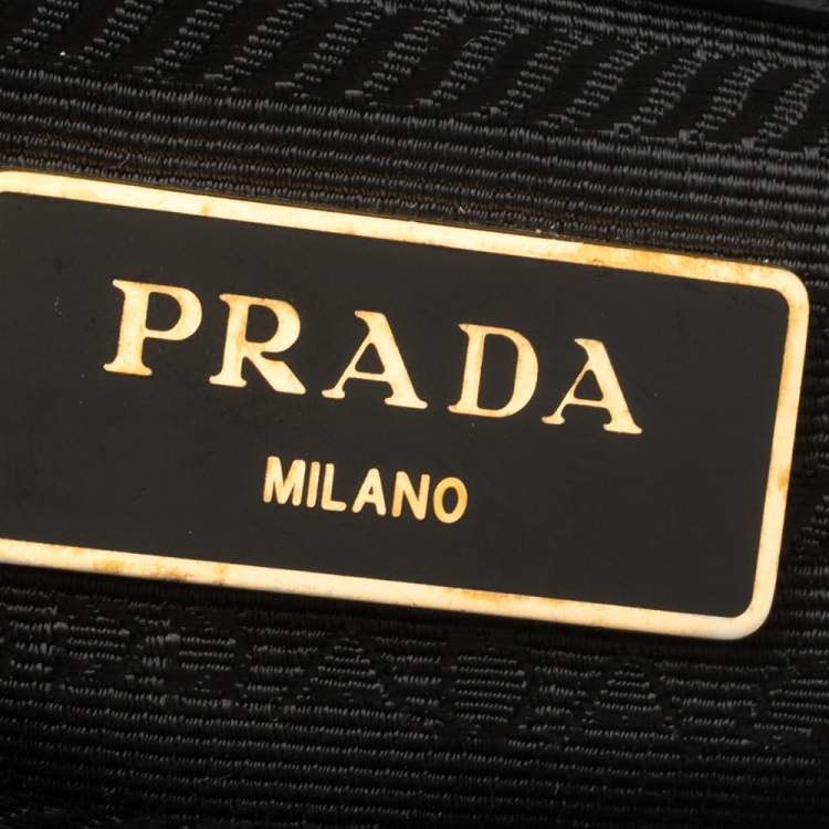 Pre Owned Prada Black Saffiano Leather Small Galleria Double Zip Tote