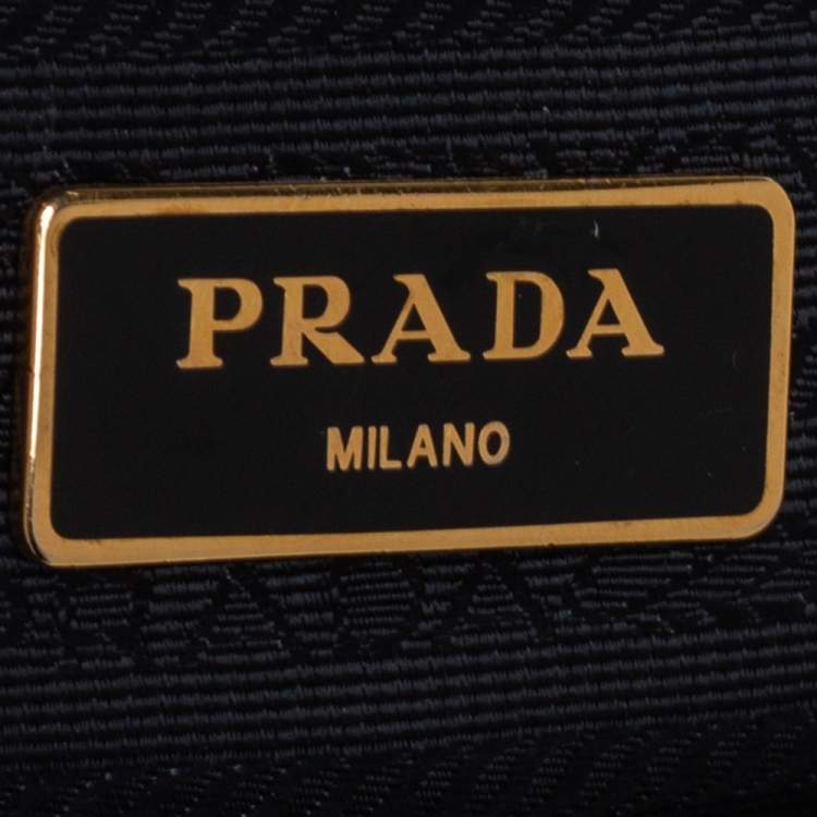 Pre Owned Prada Black Saffiano Leather Medium Galleria Double Zip Tote