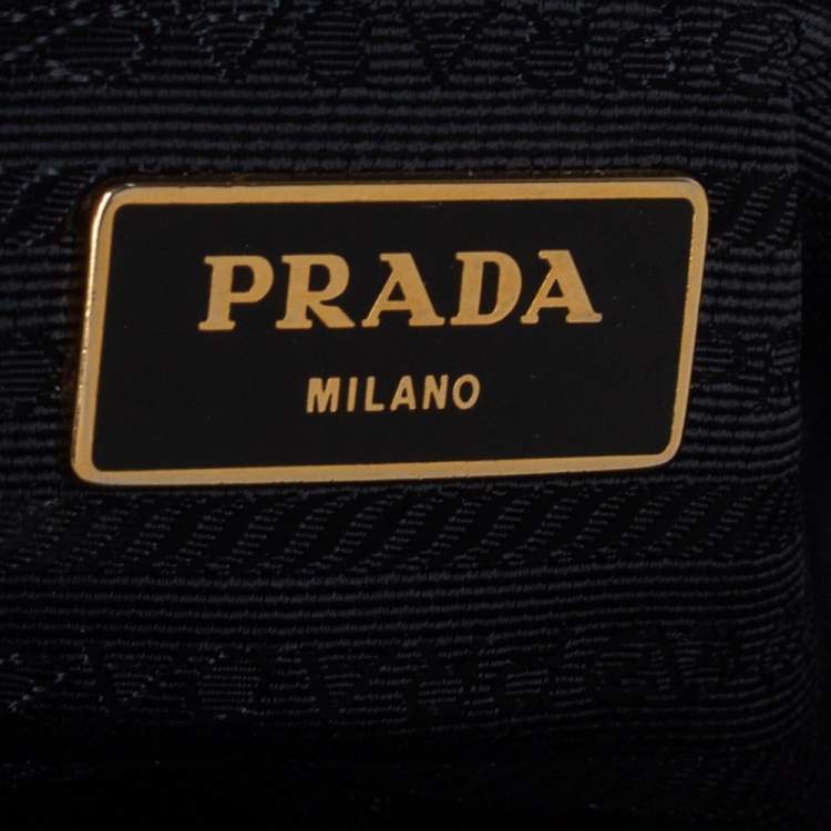 Pre Owned Prada Black Saffiano Lux Leather Small Galleria Tote