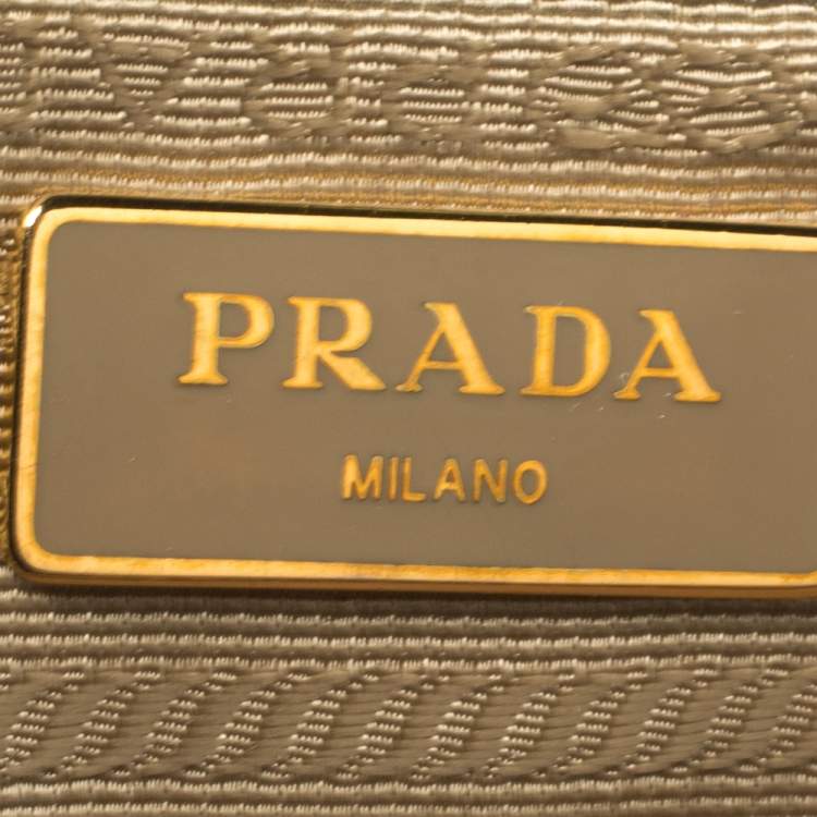 Pre Owned Prada Beige Saffiano Leather Medium Galleria Double Zip Tote