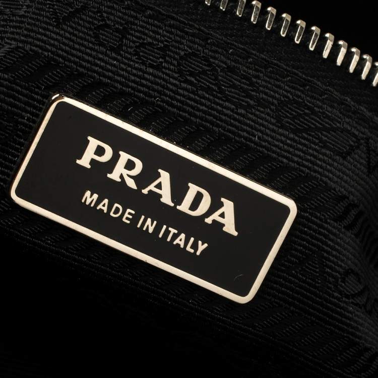 Pre Owned Prada Black Nylon and Leather Flap Hobo