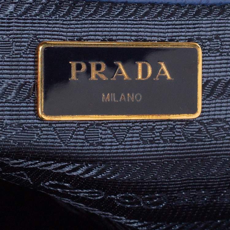 Pre Owned Prada Blue Saffiano Lux Leather Large Galleria Tote