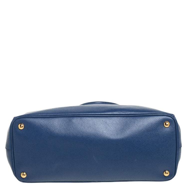Pre Owned Prada Blue Saffiano Lux Leather Large Galleria Tote