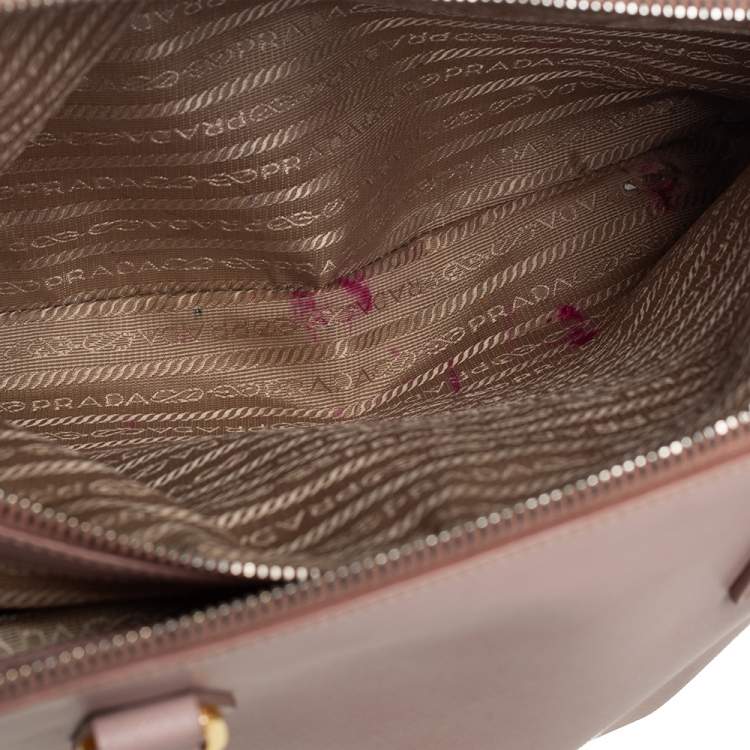Pre Owned Prada Dusty Pink Saffiano Lux Leather Medium Galleria Tote