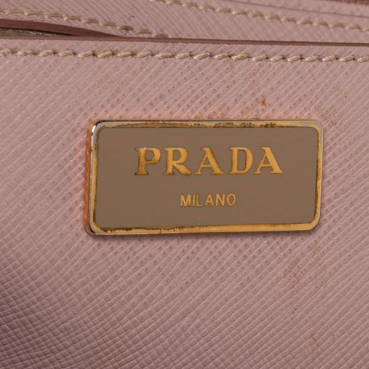 Pre Owned Prada Dusty Pink Saffiano Lux Leather Medium Galleria Tote