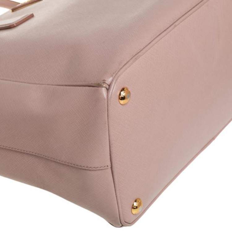 Pre Owned Prada Dusty Pink Saffiano Lux Leather Medium Galleria Tote