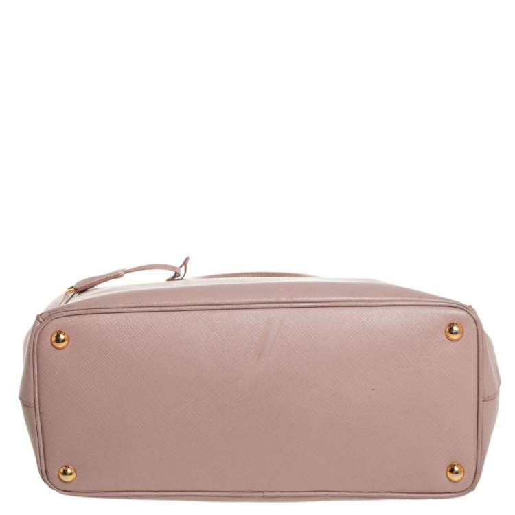 Pre Owned Prada Dusty Pink Saffiano Lux Leather Medium Galleria Tote