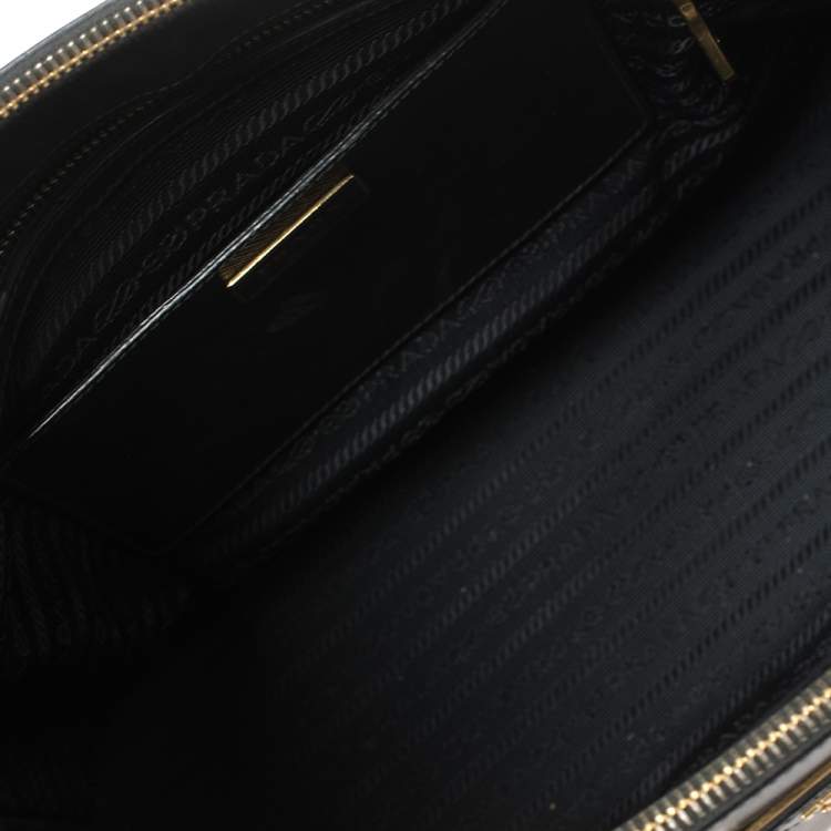 Pre Owned Prada Black Saffiano Lux Leather Medium Galleria Tote