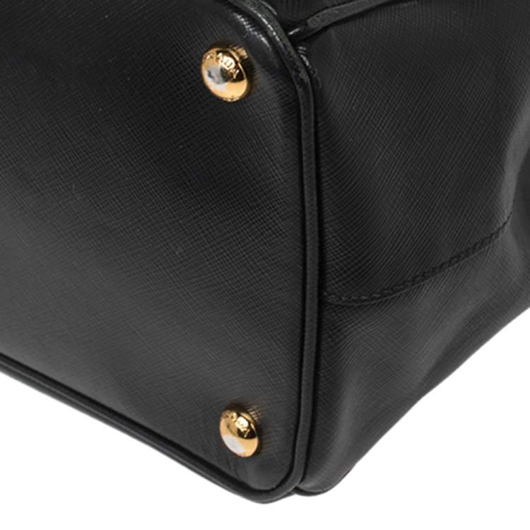 Pre Owned Prada Black Saffiano Lux Leather Medium Galleria Tote