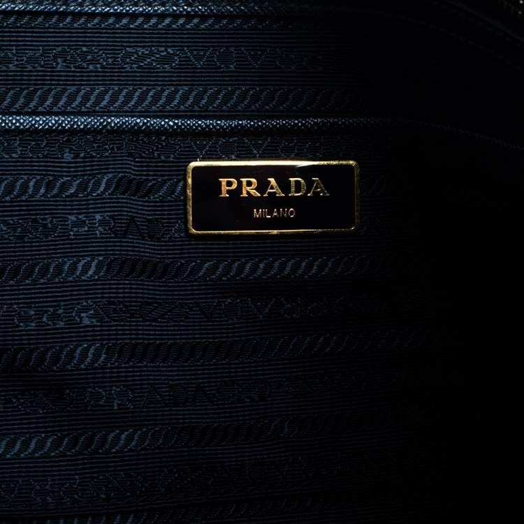 Pre Owned Prada Black Saffiano Lux Leather Large Galleria Double Tip Tote