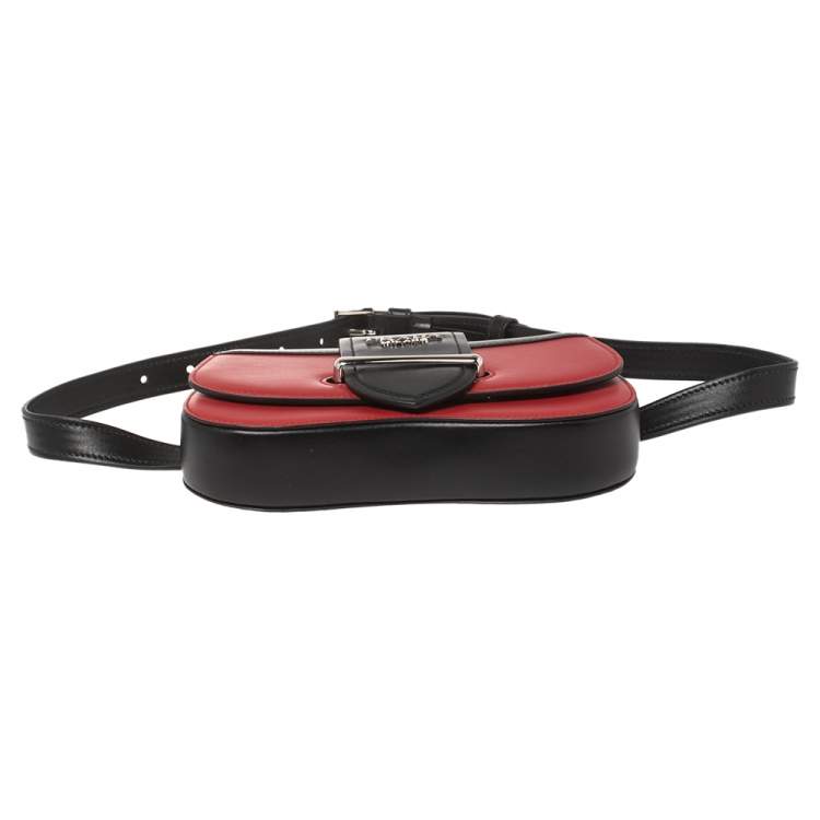 مملوكة مسبقًا Prada Red/Black City Leather Sidonie Belt Bag