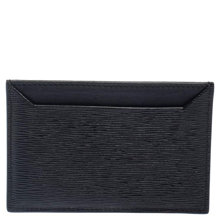 Pre Owned Prada Black Vitello Move Leather Card Holder