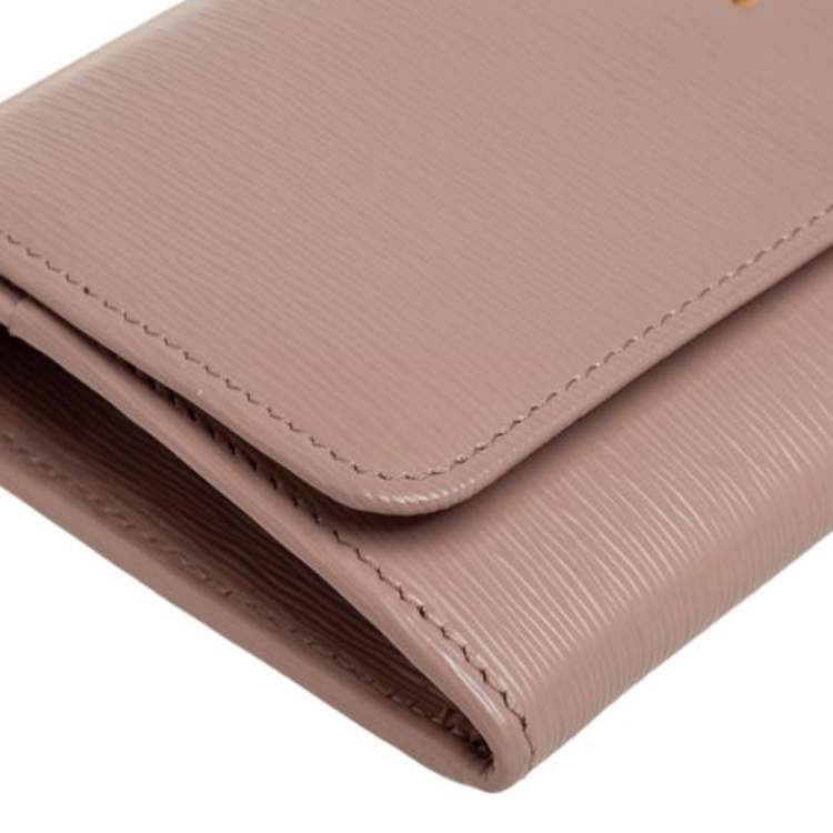 Pre Owned Prada Nude Vitello Move Leather Leather Wallet On Chain