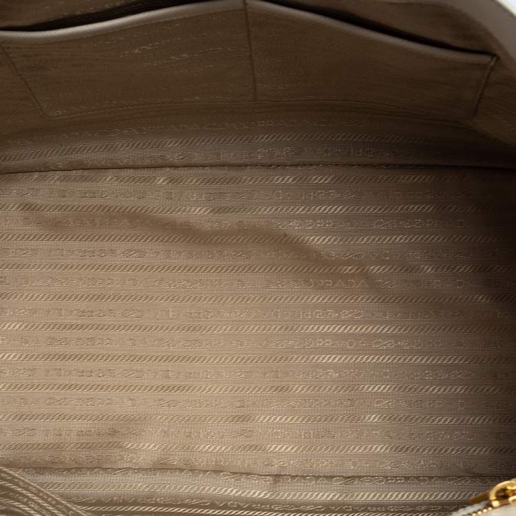 Pre Owned Prada Cream Saffiano Lux Leather Large Galleria Tote