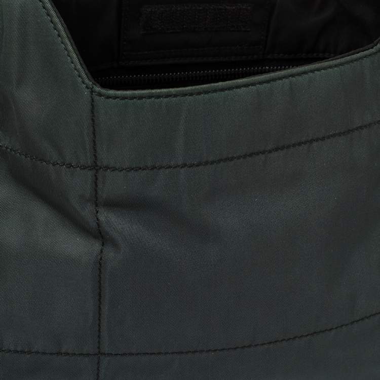 Pre Owned Prada Green Quilted Fabric Hobo