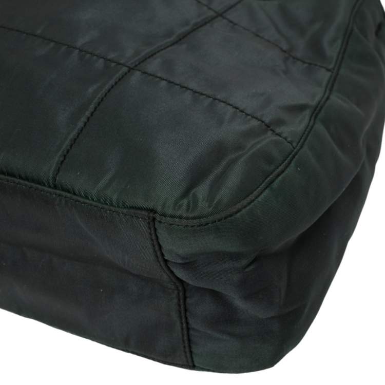 Pre Owned Prada Green Quilted Fabric Hobo
