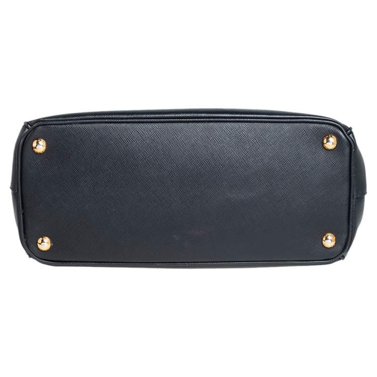 Pre Owned Prada Black Saffiano Lux Leather Small Galleria Tote
