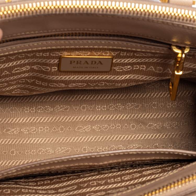 Pre Owned Prada Beige Saffinao Leather Mini Galleria Tote