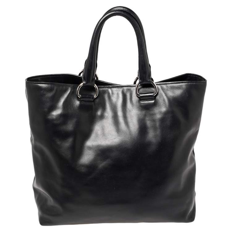 Pre Owned Prada Black Leather Tote