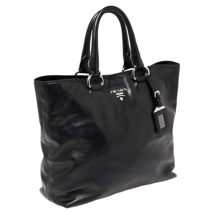Pre Owned Prada Black Leather Tote