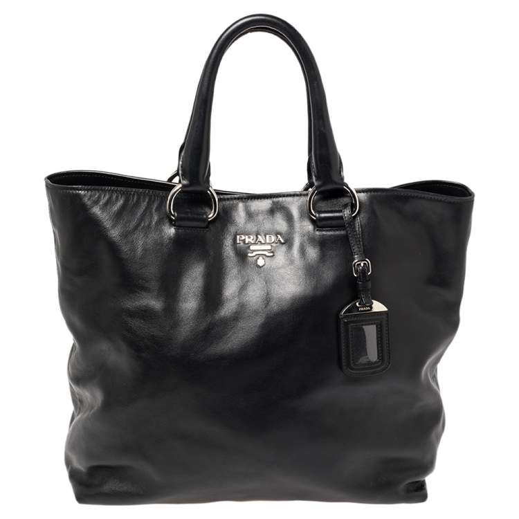 Pre Owned Prada Black Leather Tote