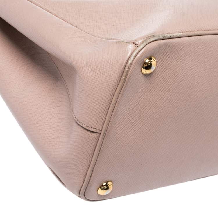 Pre Owned Prada Dusty Pink Saffiano Lux Leather Medium Galleria Tote