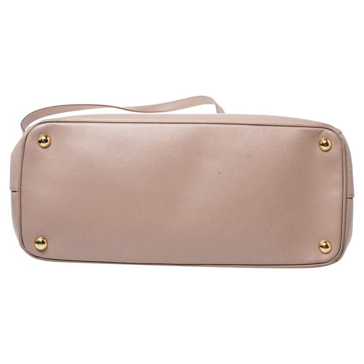 Pre Owned Prada Dusty Pink Saffiano Lux Leather Medium Galleria Tote