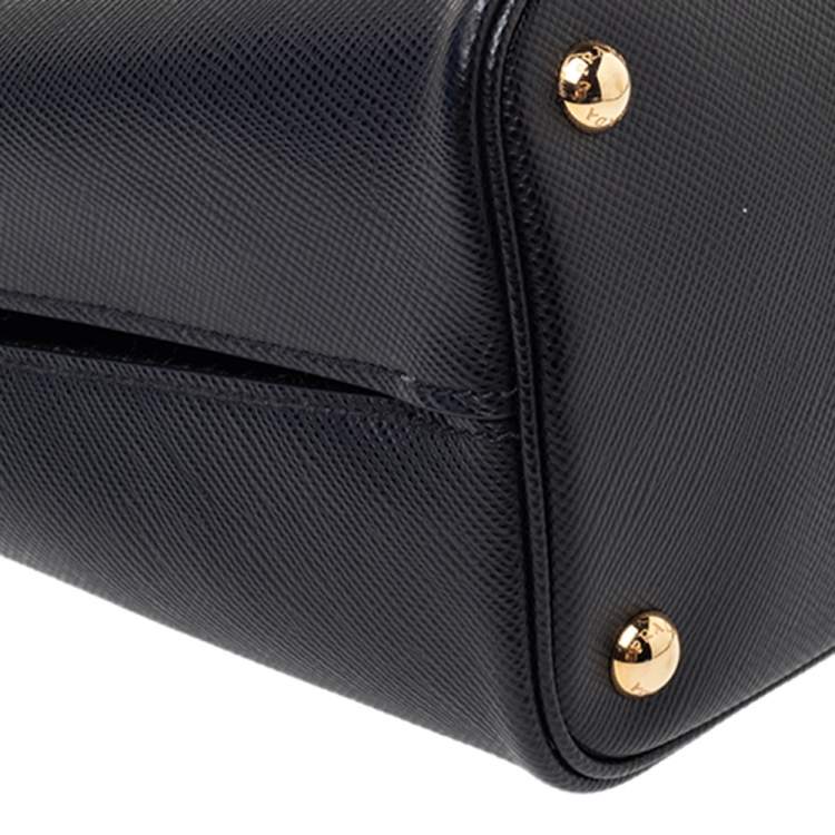 Pre Owned Prada Black Saffiano Leather Panier Top Handle Bag