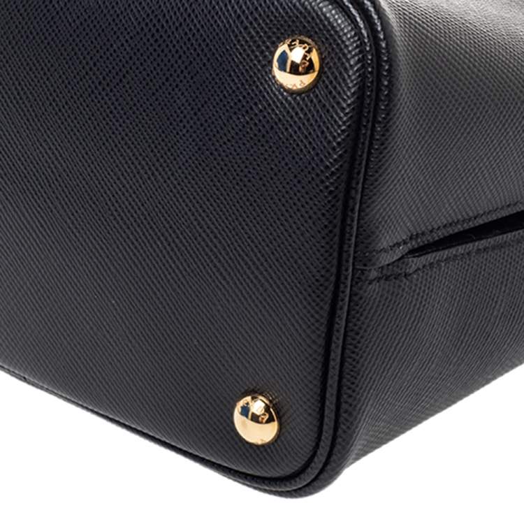 Pre Owned Prada Black Saffiano Leather Panier Top Handle Bag