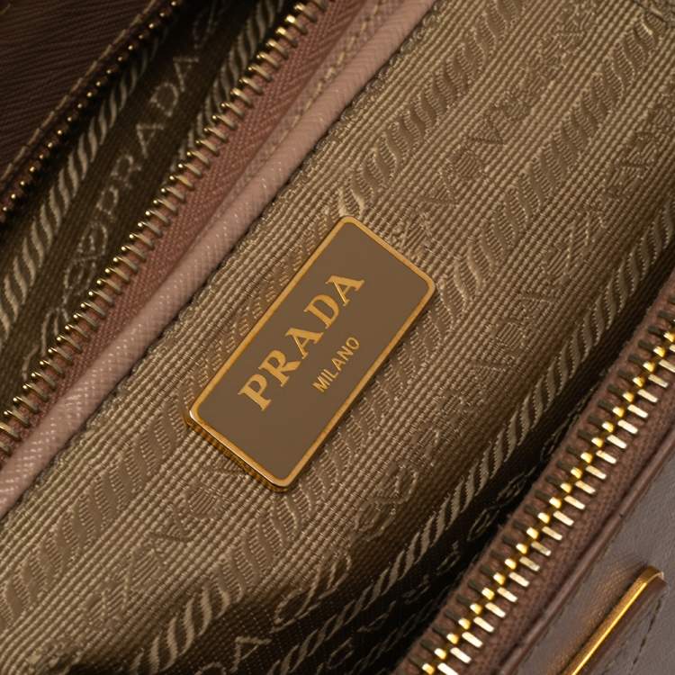 Pre Owned Prada Dusty Pink Saffiano Lux Leather Medium Galleria Tote