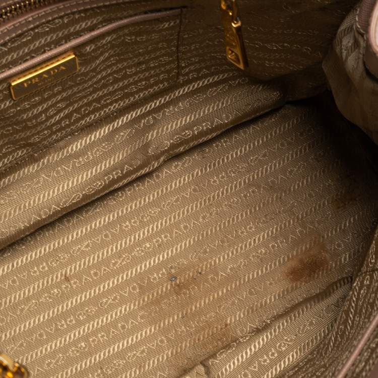 Pre Owned Prada Dusty Pink Saffiano Lux Leather Medium Galleria Tote