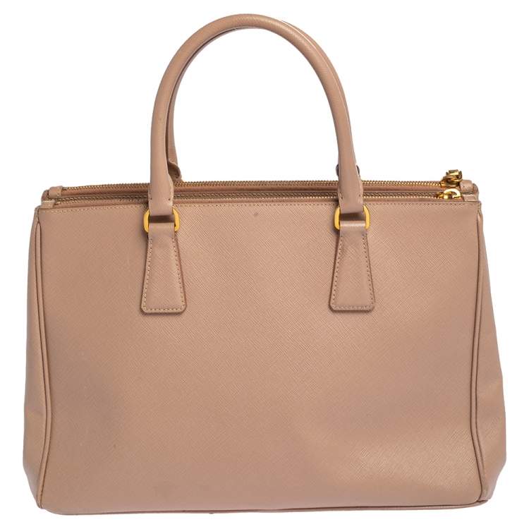 Pre Owned Prada Dusty Pink Saffiano Lux Leather Medium Galleria Tote