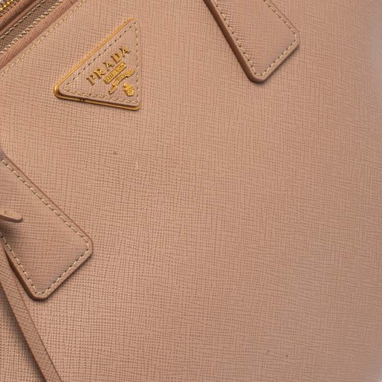 Pre Owned Prada Dusty Pink Saffiano Lux Leather Medium Galleria Tote