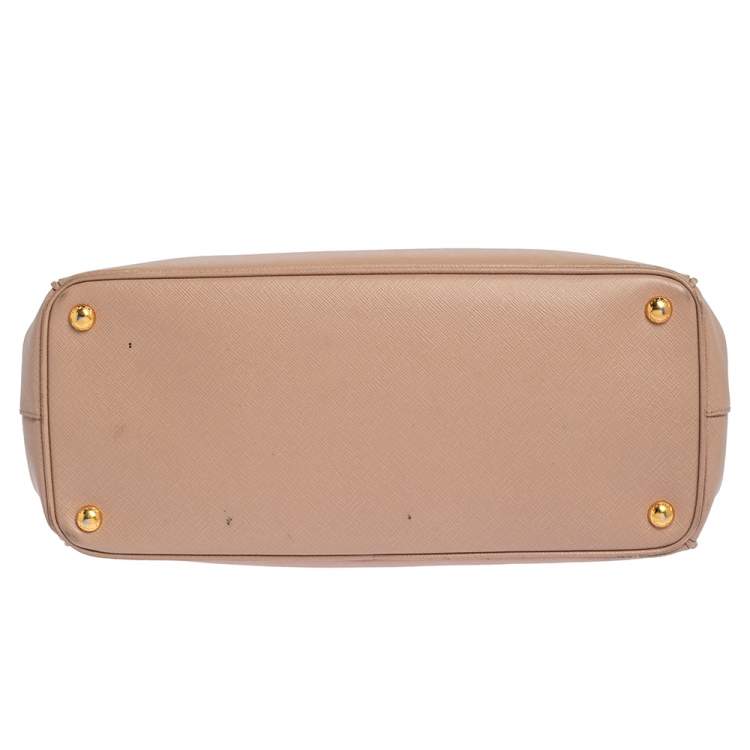 Pre Owned Prada Dusty Pink Saffiano Lux Leather Medium Galleria Tote