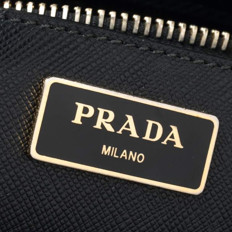 Pre Owned Prada Black Saffiano Lux Leather Medium Galleria Tote